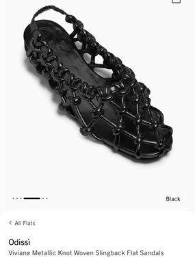 ISSI Viviane Metallic Knot Woven Slingback Sandals - Black